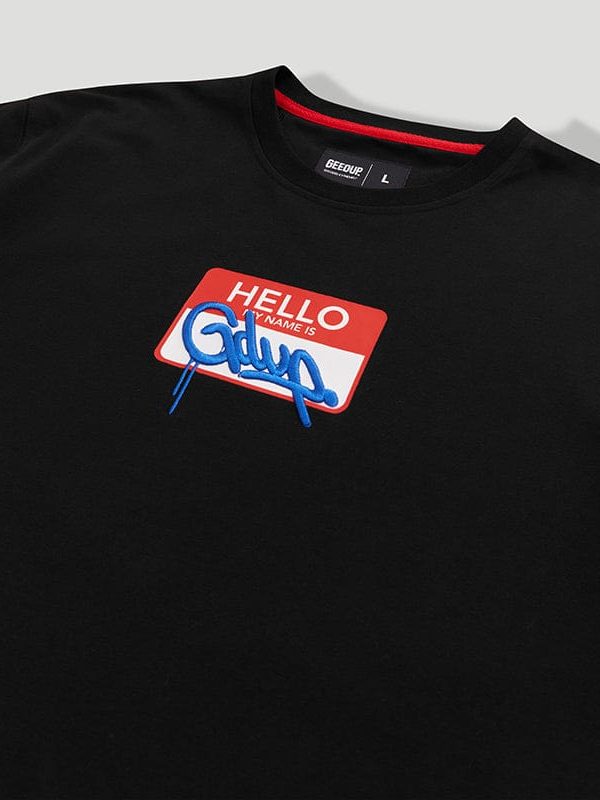 Black-Geedup-Sticker-t-shirt-front-embrioded