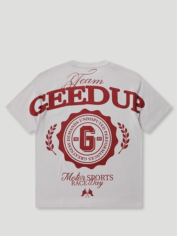 Team Geedup T-Shirt Ice Grey/Red Back sided