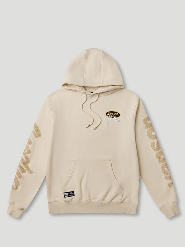 Vanson x Script Logo Cream Hoodie